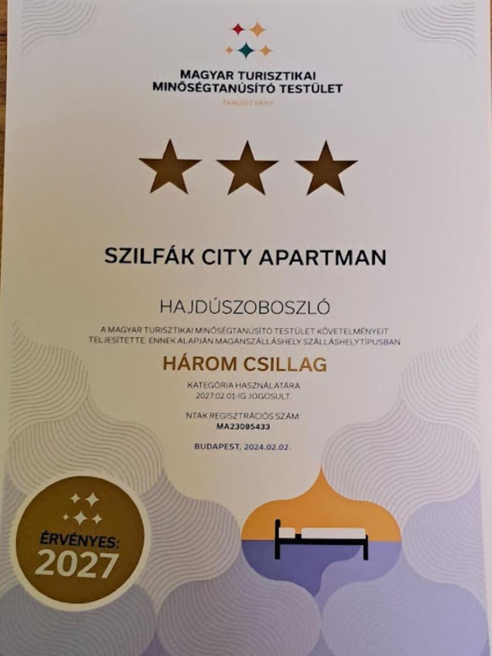 Szilfak City Apartman Hajdúszoboszló Eksteriør billede